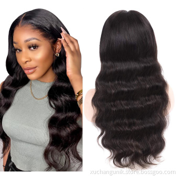 Uniky Wholesale Body Wave Human Hair Wig Long Raw Brazilian Hair Full Transparent Lace Frontal Wig For Black Women